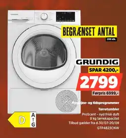 Power Grundig Hygiejne- og tidsprogrammer Tørretumbler tilbud