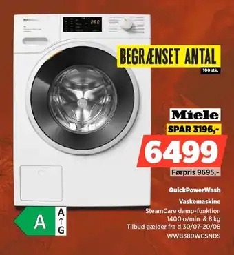 Power Miele QuickPowerWash Vaskemaskine tilbud