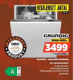 Power Grundig DoorMatic - automatisk døråbning Int. opvaskemaskine tilbud