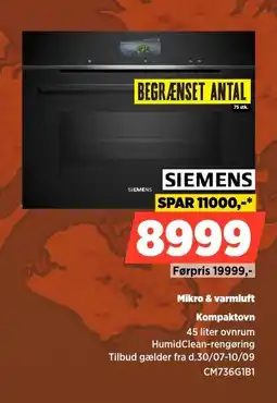 Power Siemens Mikro & varmluft Kompaktovn tilbud