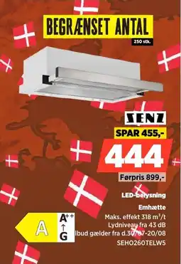 Power Senz LED-belysning Emhætte tilbud
