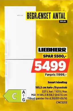 Power Liebherr Smart håndtag 185,5 cm køle-/fryseskab tilbud