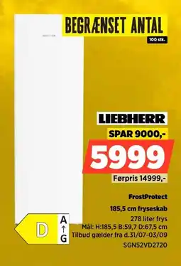 Power Liebherr FrostProtect 185,5 cm fryseskab tilbud