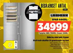 Power Liebherr Side by side inkl. fryser BioFresh-skuffer til grøntsager og kød tilbud