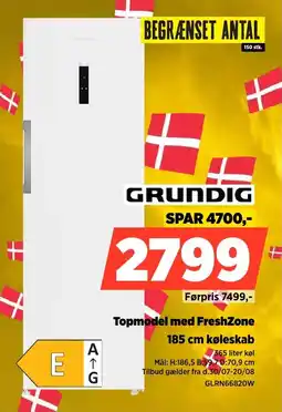 Power Grundig Topmodel med FreshZone 185 cm køleskab tilbud