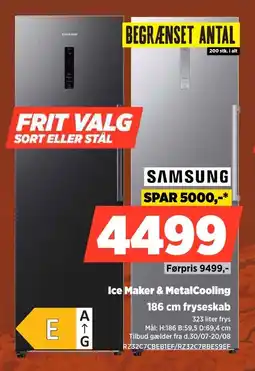 Power Samsung Ice Maker & MetalCooling 186 cm fryseskab tilbud