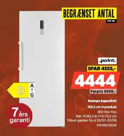 Power Point Kæmpe kapacitet! 185,5 cm fryseskab tilbud