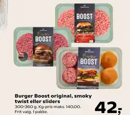 Coop.dk Burger Boost original, smoky twist eller sliders tilbud