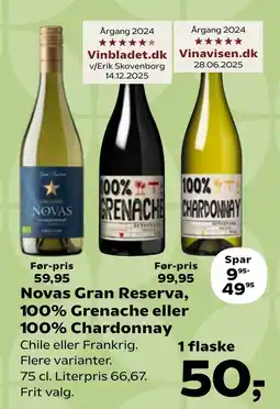 Coop.dk Novas Gran Reserva, 100% Grenache eller 100% Chardonnay tilbud