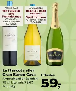 Coop.dk La Mascota eller Gran Baron Cava tilbud