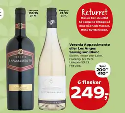 Coop.dk Veronia Appassimento eller Les Anges Sauvignon Blanc tilbud