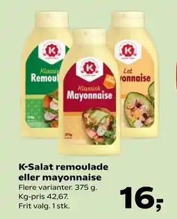 Coop.dk K-Salat remoulade eller mayonnaise tilbud
