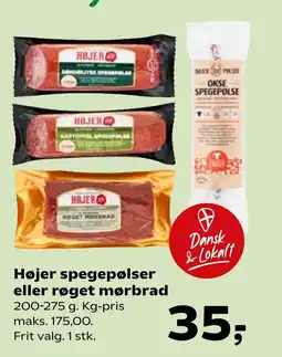 Coop.dk Højer spegepølser eller røget mørbrad tilbud