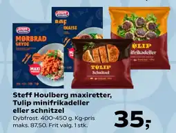 Coop.dk Steff Houlberg maxiretter, Tulip minifrikadeller eller schnitzel tilbud