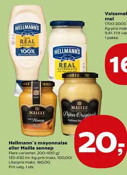 Coop.dk Hellmann's mayonnaise eller Maille sennep tilbud