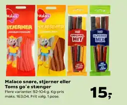 Coop.dk Malaco snøre, stjerner eller Toms gore stænger tilbud