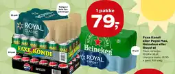 Coop.dk Faxe Kondi eller Pepsi Max, Heineken eller Royal øl tilbud