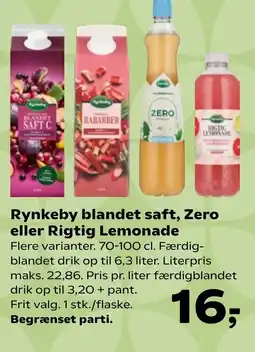 Coop.dk Rynkeby blandet saft, Zero eller Rigtig Lemonade tilbud