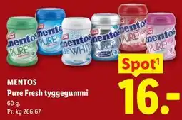 Lidl MENTOS Pure Fresh tyggegummi tilbud