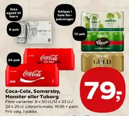 SuperBrugsen Coca‑Cola, Somersby eller Monster (pakker) tilbud