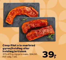 SuperBrugsen Coop filet a la mørbrad gyros/hvidløg eller hvidløg/artiskok tilbud