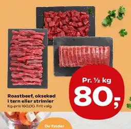 SuperBrugsen Roastbeef, oksekød i tern eller strimler tilbud