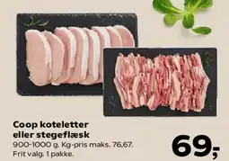 SuperBrugsen Coop koteletter eller stegeflæsk tilbud