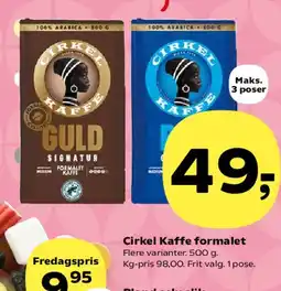 SuperBrugsen Cirkel Kaffe formalet tilbud