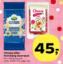 SuperBrugsen Cheasy eller Klovborg skæreost tilbud