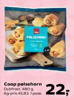 Kvickly Coop pølsehorn tilbud