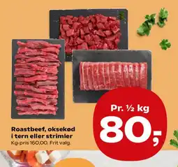 Kvickly Roastbeef, oksekød i tern eller strimler tilbud