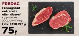 Kvickly Fredagsbøf — entrecote eller ribeye tilbud