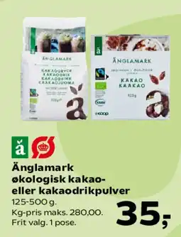 Kvickly Änglamark økologisk kakao- eller kakaodrikpulver tilbud