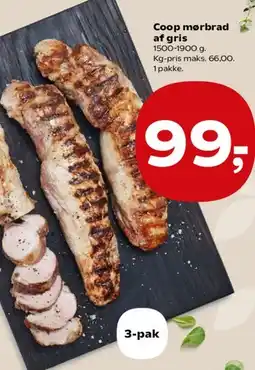 Kvickly Coop mørbrad af gris tilbud