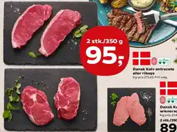 Kvickly Dansk Kalv entrecote eller ribeye tilbud