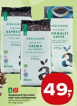 Kvickly Änglamark formalet eller hele kaffebønner tilbud