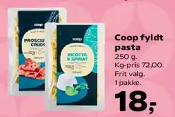 Kvickly Coop fyldt pasta tilbud