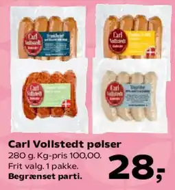 Kvickly Carl Vollstedt pølser tilbud