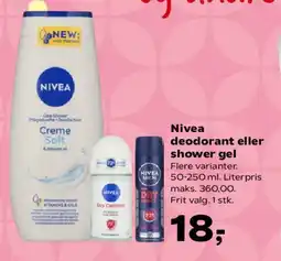 Kvickly Nivea deodorant eller shower gel tilbud