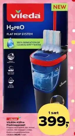 Kvickly VILEDA H2Pro Flat Mop System tilbud