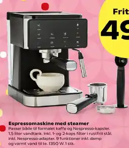 Kvickly Espressomaskine med steamer tilbud