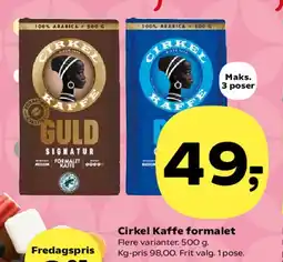 Kvickly Cirkel Kaffe formalet tilbud
