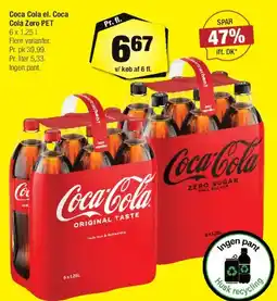 Calle Coca‑Cola / Coca‑Cola Zero PET (6 x 1,25 L) tilbud