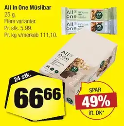 Calle All In One Müslibar 25 g tilbud