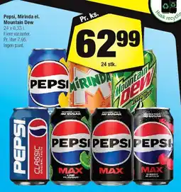 Calle Pepsi, Mirinda el. Mountain Dew (dåser) tilbud