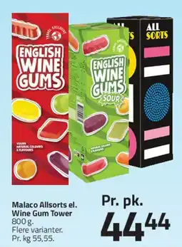 Fleggaard Malaco Allsorts / Wine Gum Tower tilbud