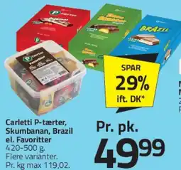Fleggaard Carletti P-tærter, Skumbananer, Brazil el. Favoritter tilbud