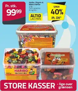Fleggaard Haribo / Pingvin / Malaco bøtter tilbud