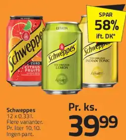 Fleggaard Schweppes (12 x 0,33 l) tilbud