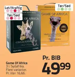 Fleggaard Game Of Africa (BIB) tilbud